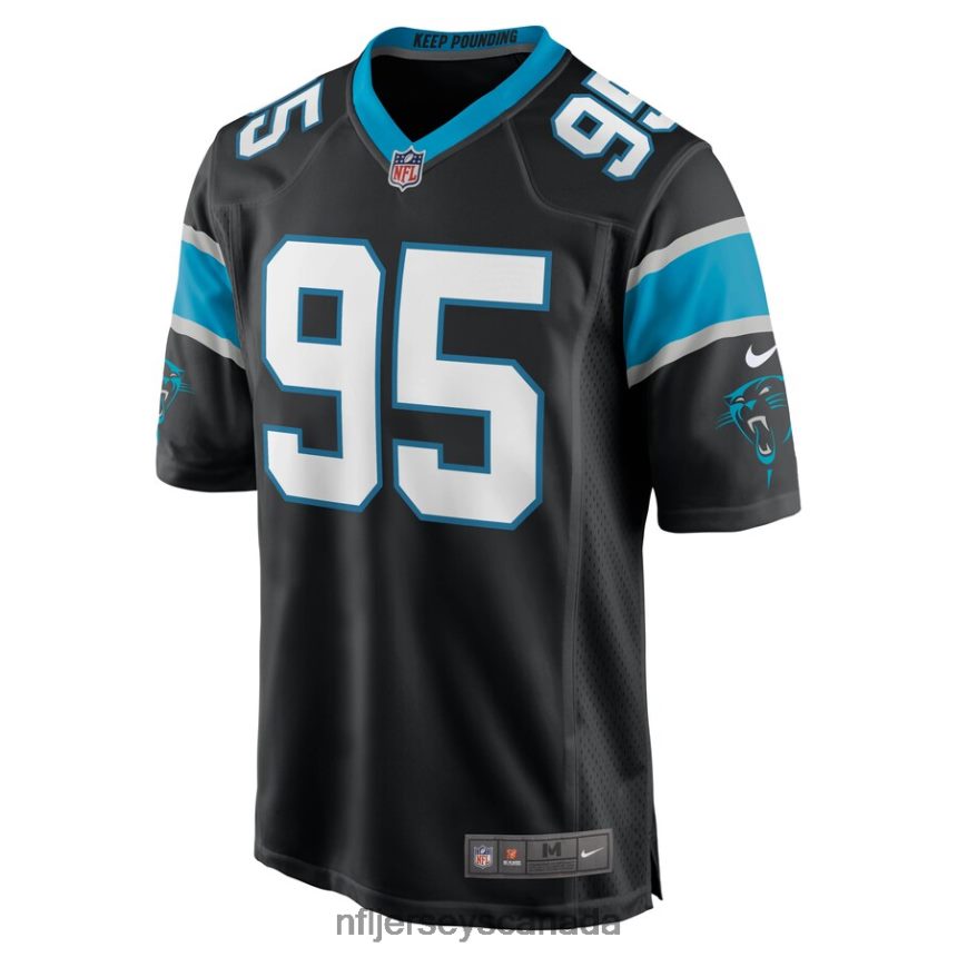 Men Carolina Panthers Derrick Brown Nike Black Game Jersey Clothing NFL TBXFR65465