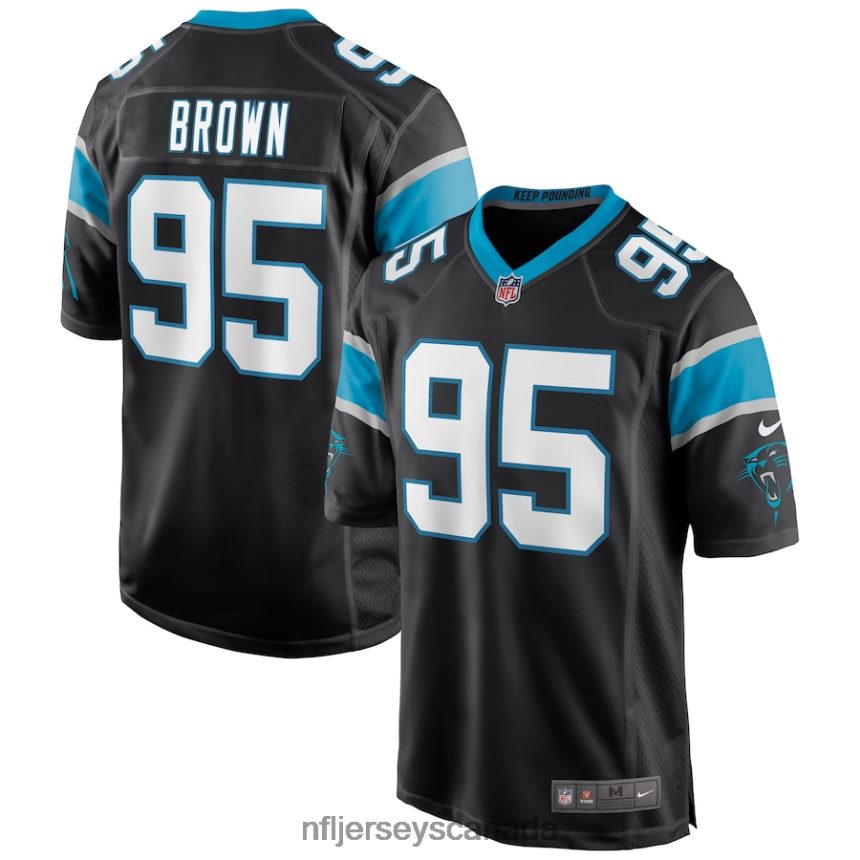 Men Carolina Panthers Derrick Brown Nike Black Player Game Jersey Clothing NFL TBXFR62366