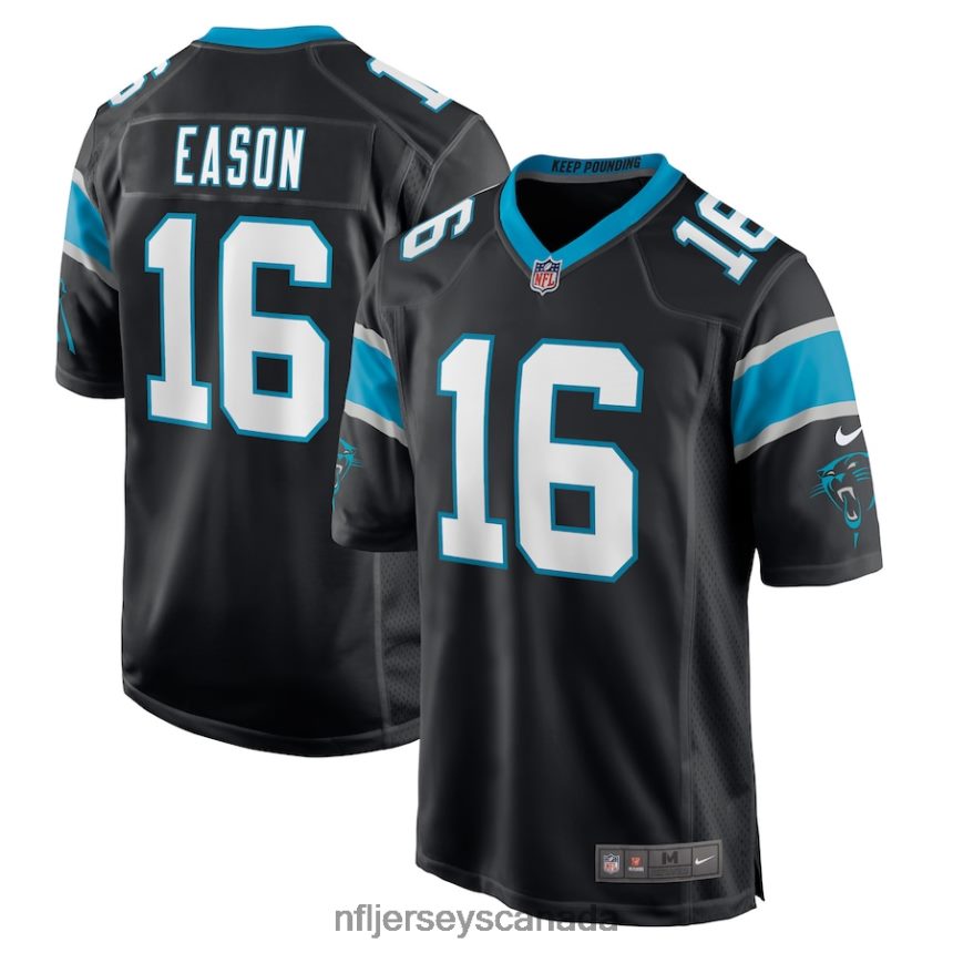 Men Carolina Panthers Jacob Eason Nike Black Game Player Jersey Clothing NFL TBXFR64550