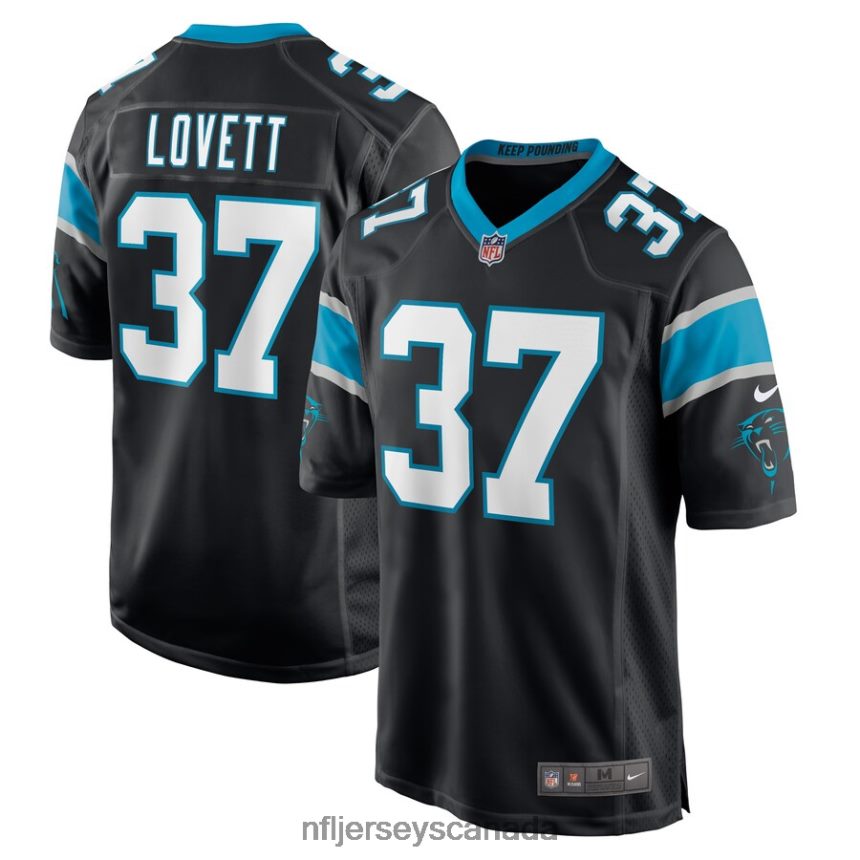 Men Carolina Panthers John Lovett Nike Black Game Player Jersey Clothing NFL TBXFR66924