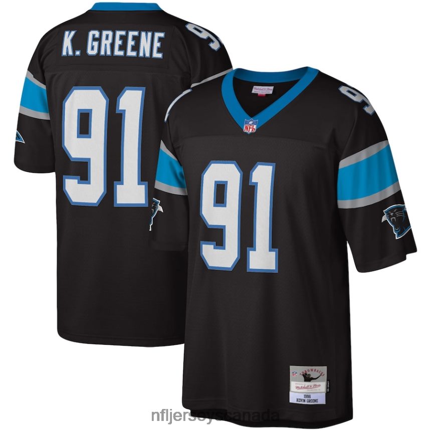 Men Carolina Panthers Kevin Greene Mitchell  Ness Black Big  Tall 1996 Retired Player Replica Jersey Clothing NFL TBXFR62567