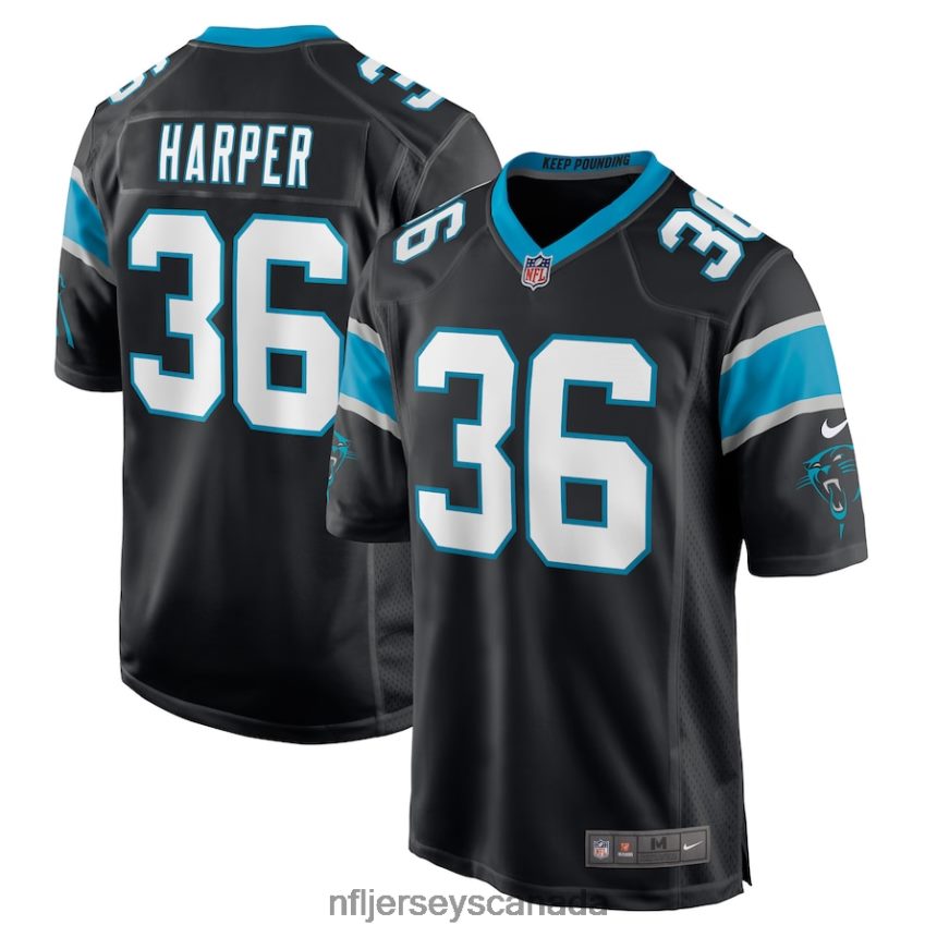 Men Carolina Panthers Madre Harper Nike Black Game Player Jersey Clothing NFL TBXFR63123