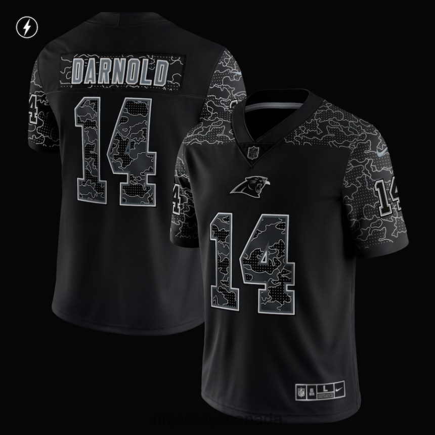 Men Carolina Panthers Sam Darnold Nike Black RFLCTV Limited Jersey Clothing NFL TBXFR63469