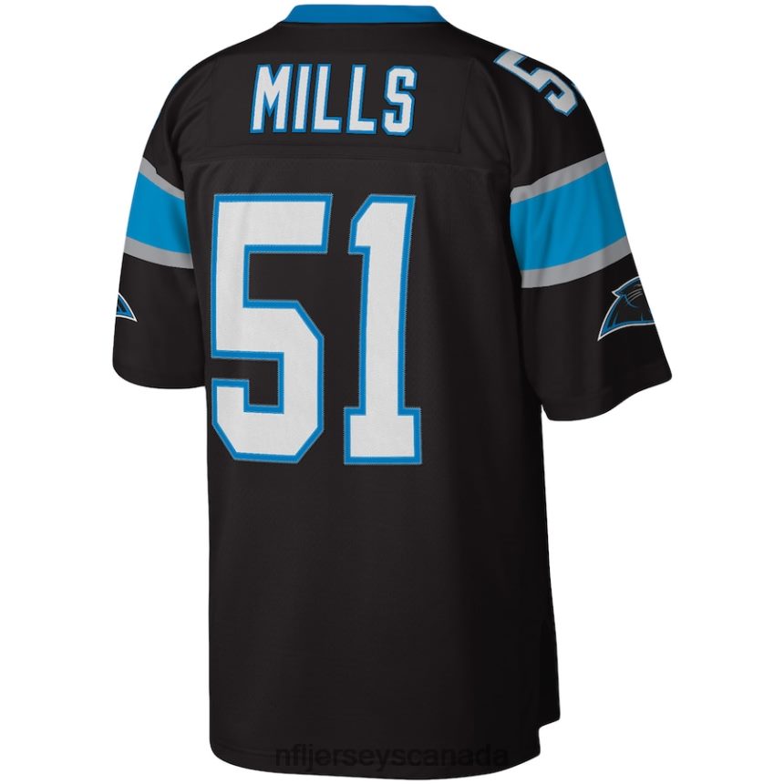 Men Carolina Panthers Sam Mills Mitchell  Ness Black Legacy Replica Jersey Clothing NFL TBXFR61214