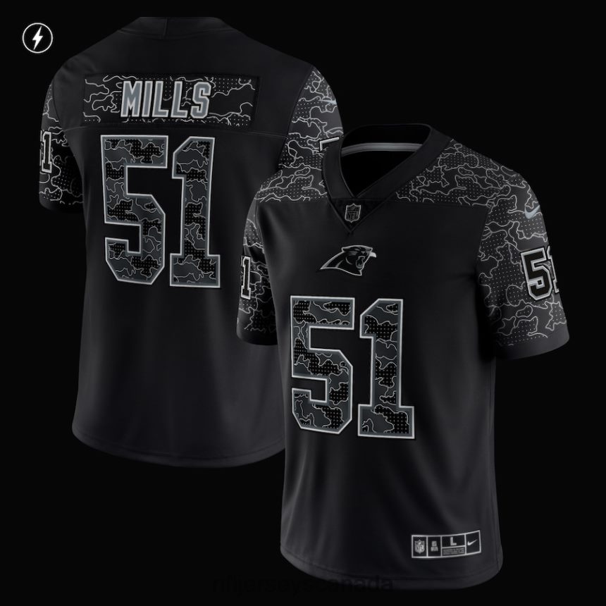 Men Carolina Panthers Sam Mills Nike Black Retired Player RFLCTV Limited Jersey Clothing NFL TBXFR61329