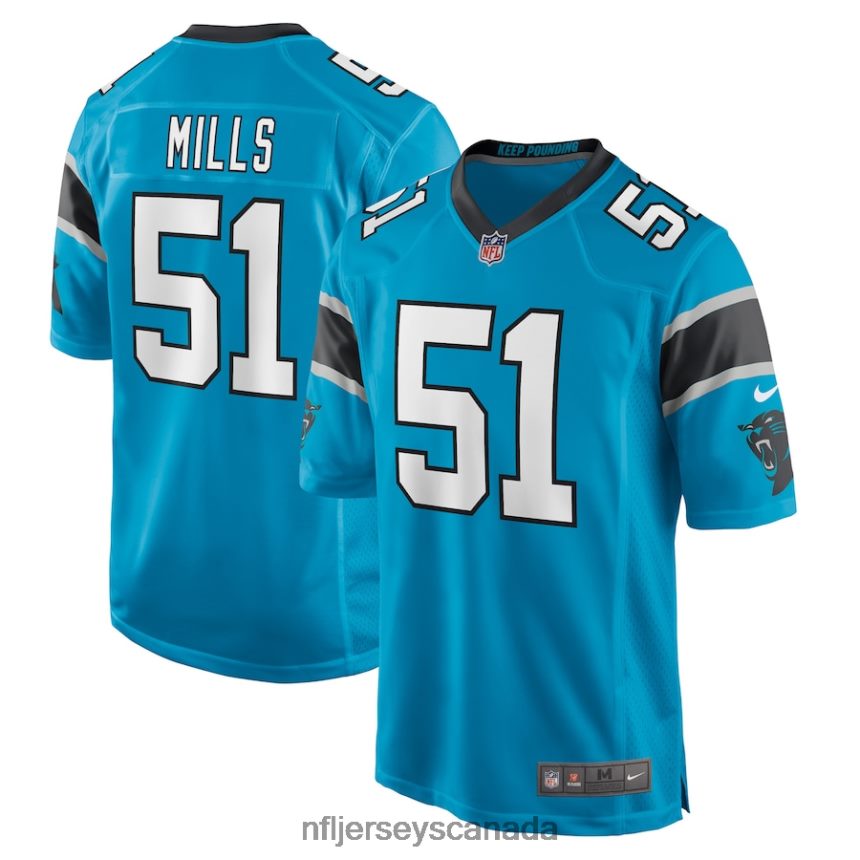 Men Carolina Panthers Sam Mills Nike Blue Retired Player Jersey Clothing NFL TBXFR62411