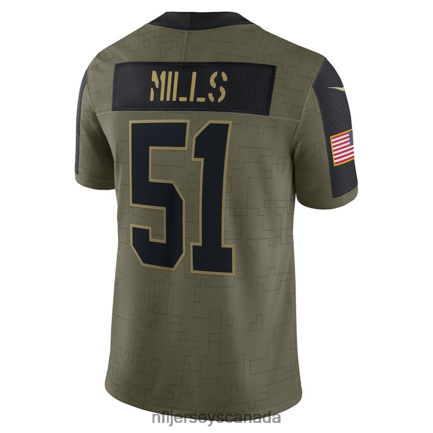 Men Carolina Panthers Sam Mills Nike Olive 2021 Salute To Service Retired Player Limited Jersey Clothing NFL TBXFR65467