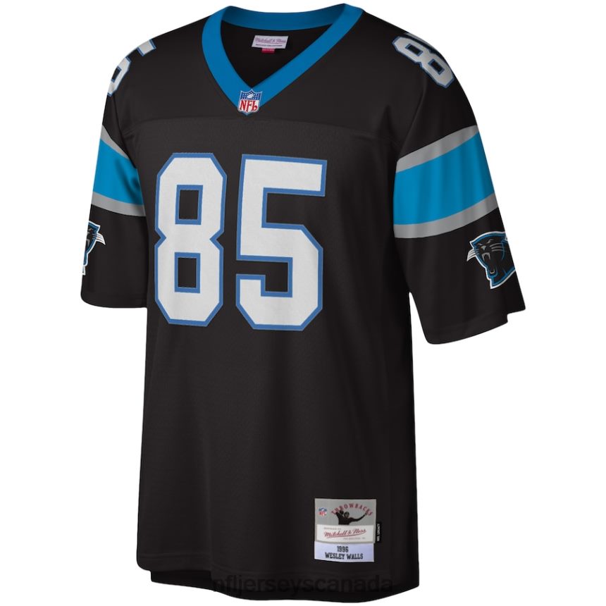 Men Carolina Panthers Wesley Walls Mitchell  Ness Black 1996 Legacy Replica Jersey Clothing NFL TBXFR63579