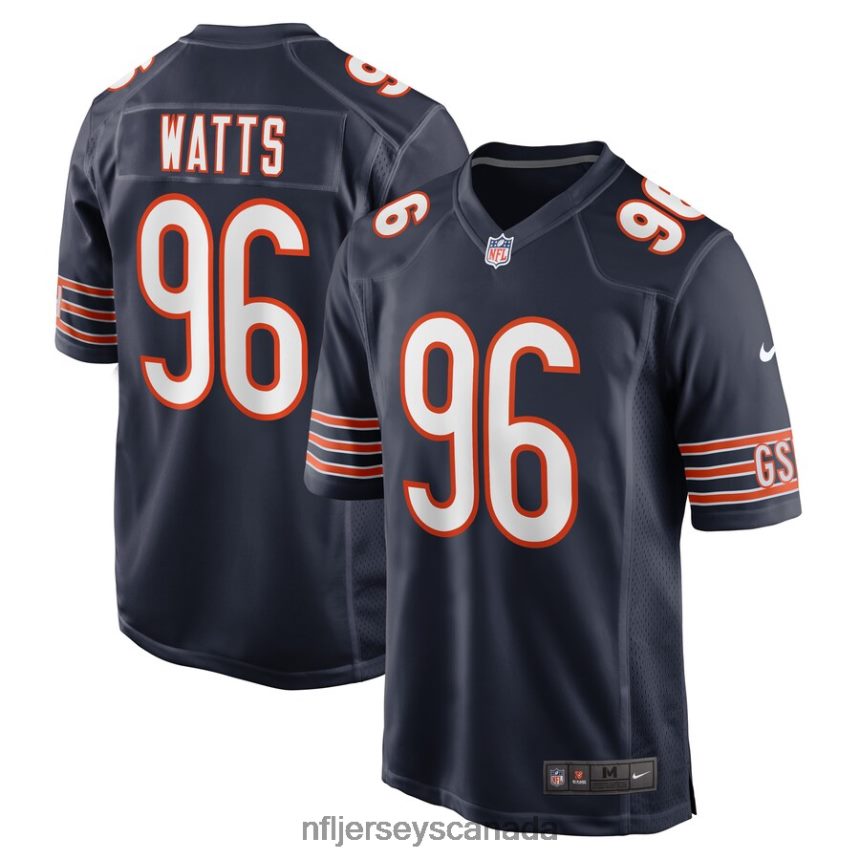 Men Chicago Bears Armon Watts Nike Navy Game Player Jersey Clothing NFL TBXFR65890