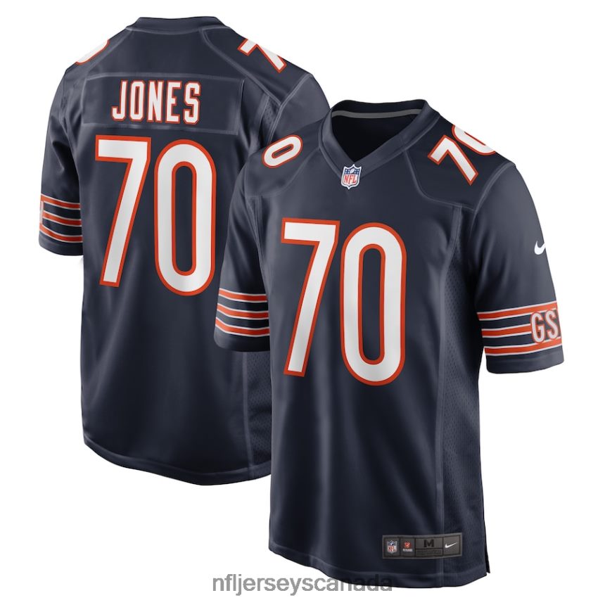 Men Chicago Bears Braxton Jones Nike Navy Game Player Jersey Clothing NFL TBXFR63412