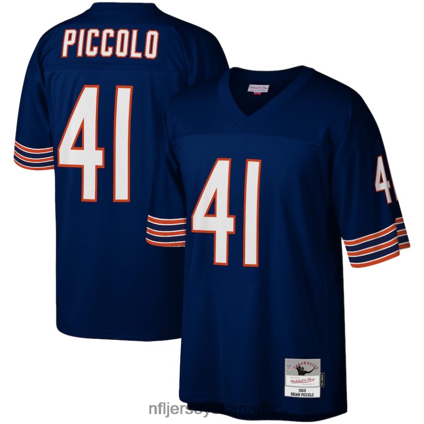 Men Chicago Bears Brian Piccolo Mitchell  Ness Navy Legacy Replica Jersey Clothing NFL TBXFR63137