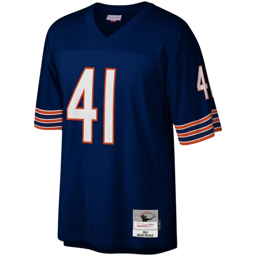Men Chicago Bears Brian Piccolo Mitchell  Ness Navy Legacy Replica Jersey Clothing NFL TBXFR63137