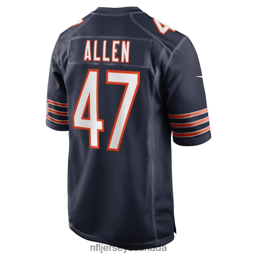 Men Chicago Bears Chase Allen Nike Navy Game Player Jersey Clothing NFL TBXFR66815