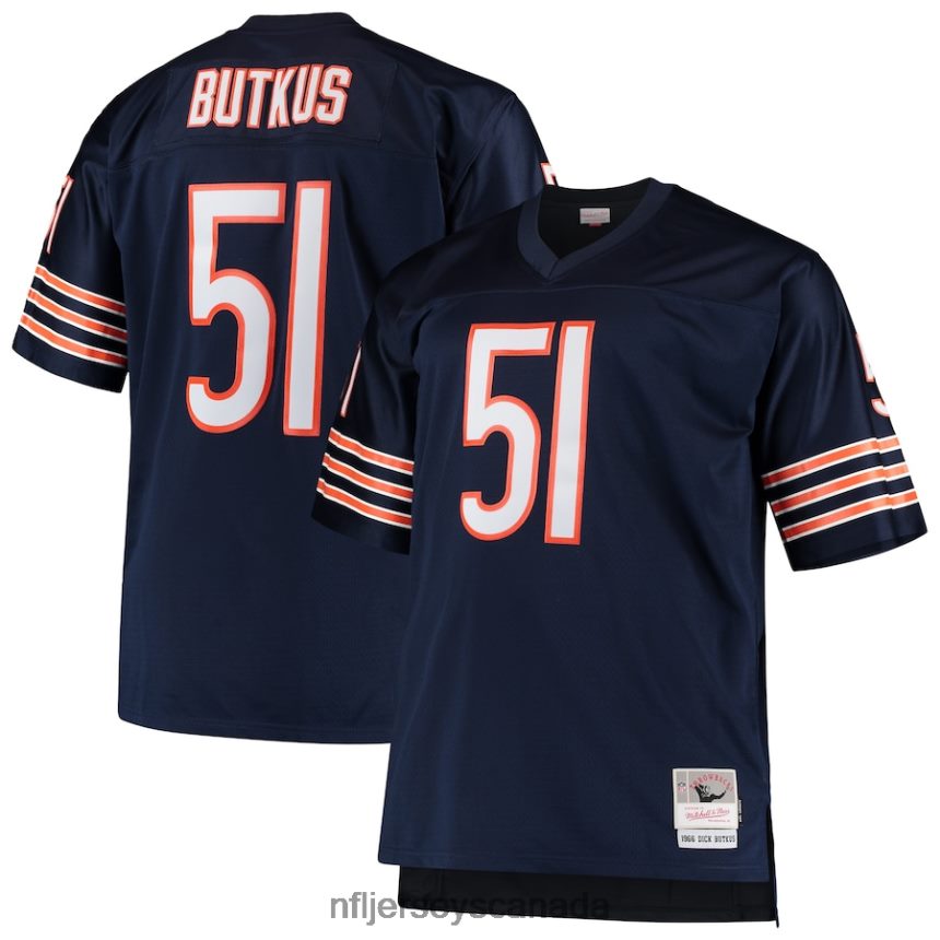 Men Chicago Bears Dick Butkus Mitchell  Ness Navy Big  Tall 1966 Retired Player Replica Jersey Clothing NFL TBXFR61557