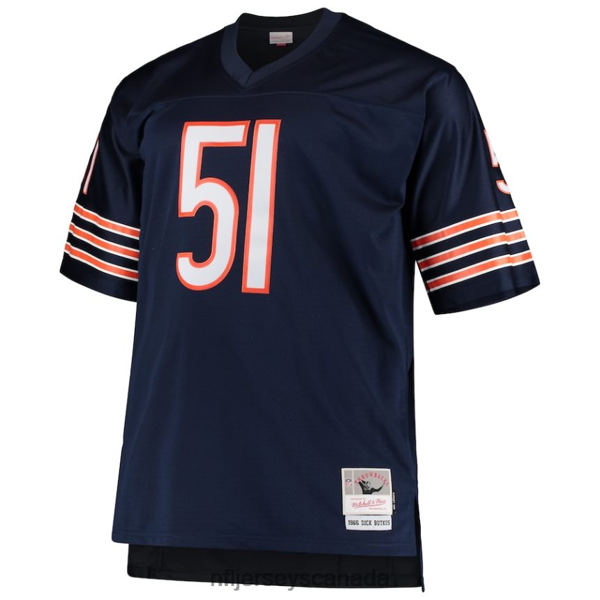 Men Chicago Bears Dick Butkus Mitchell  Ness Navy Big  Tall 1966 Retired Player Replica Jersey Clothing NFL TBXFR61557