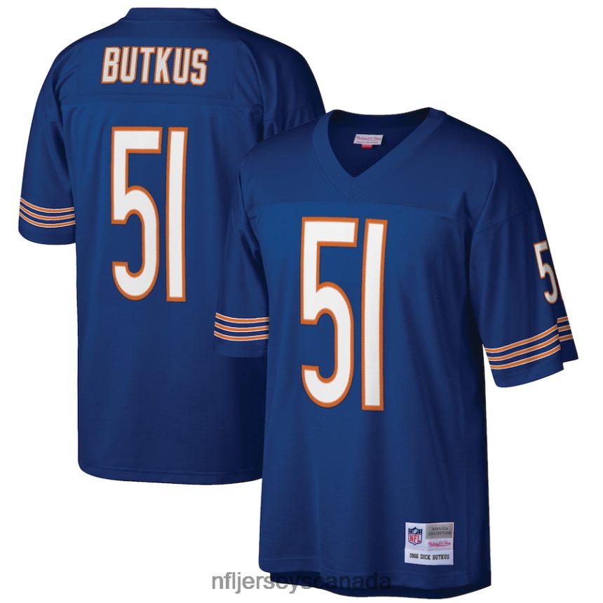 Men Chicago Bears Dick Butkus Mitchell  Ness Navy Retired Player Legacy Replica Jersey Clothing NFL TBXFR62708