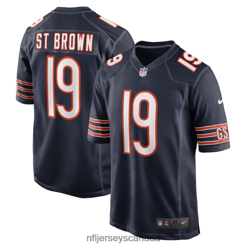 Men Chicago Bears Equanimeous St Brown Nike Navy Game Player Jersey Clothing NFL TBXFR63842