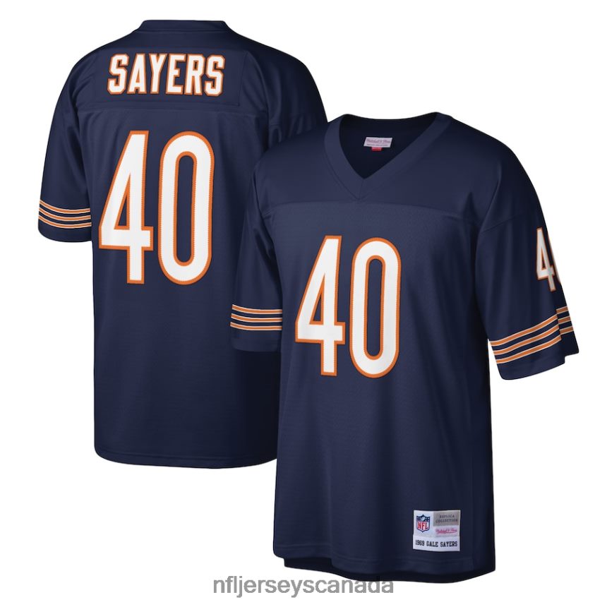 Men Chicago Bears Gale Sayers Mitchell  Ness Navy Legacy Replica Jersey Clothing NFL TBXFR62275
