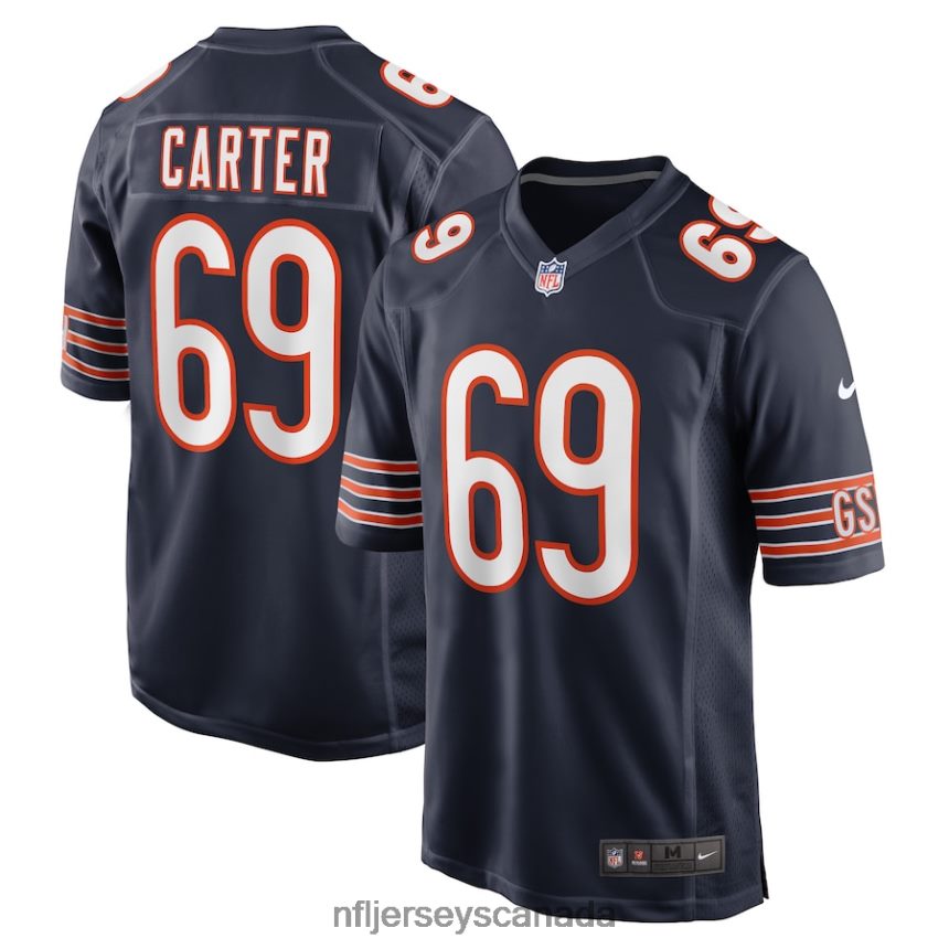 Men Chicago Bears JaTyre Carter Nike Navy Game Player Jersey Clothing NFL TBXFR64409