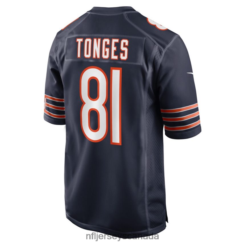 Men Chicago Bears Jake Tonges Nike Navy Game Player Jersey Clothing NFL TBXFR66029