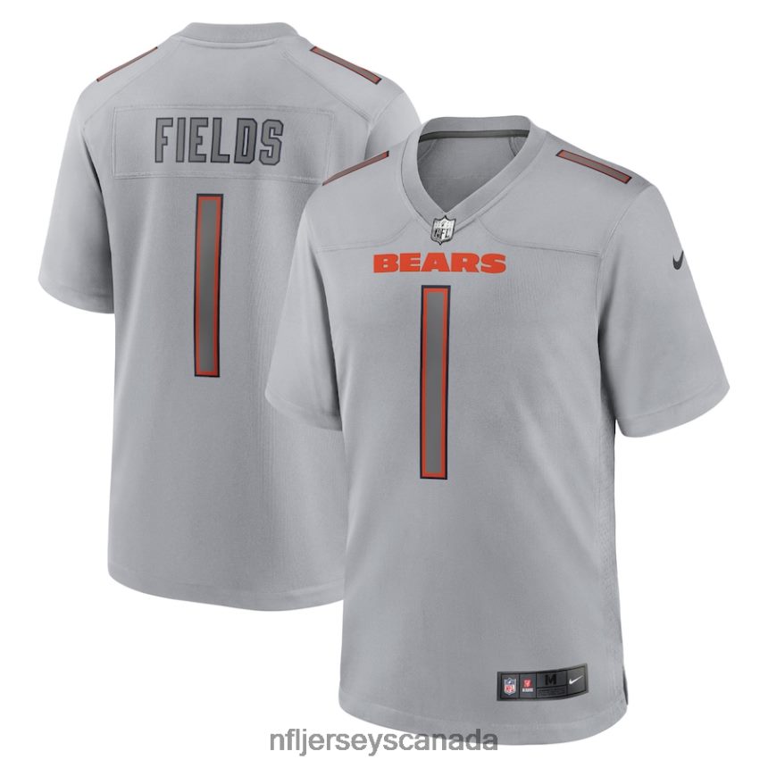 Men Chicago Bears Justin Fields Nike Gray Atmosphere Fashion Game Jersey Clothing NFL TBXFR6617