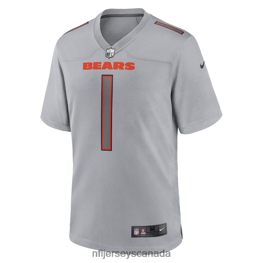 Men Chicago Bears Justin Fields Nike Gray Atmosphere Fashion Game Jersey Clothing NFL TBXFR6617