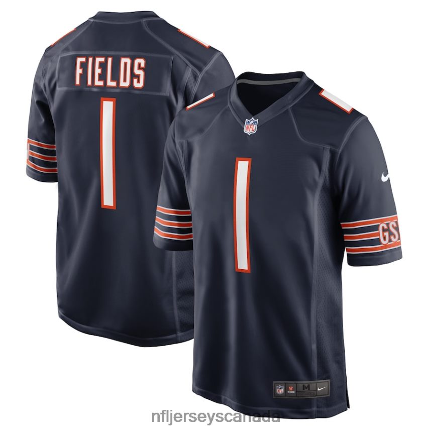 Men Chicago Bears Justin Fields Nike Navy Player Game Jersey Clothing NFL TBXFR634