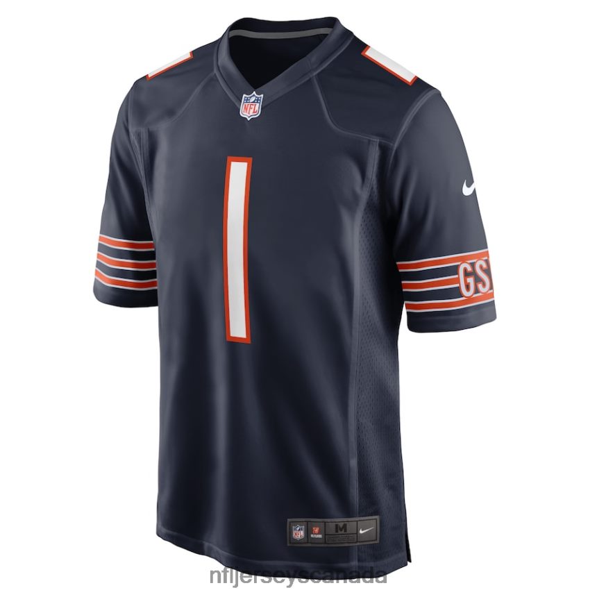 Men Chicago Bears Justin Fields Nike Navy Player Game Jersey Clothing NFL TBXFR634