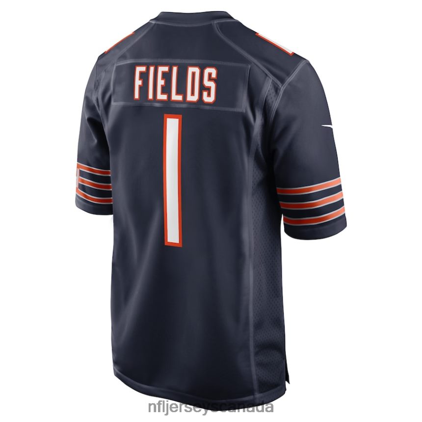 Men Chicago Bears Justin Fields Nike Navy Player Game Jersey Clothing NFL TBXFR634