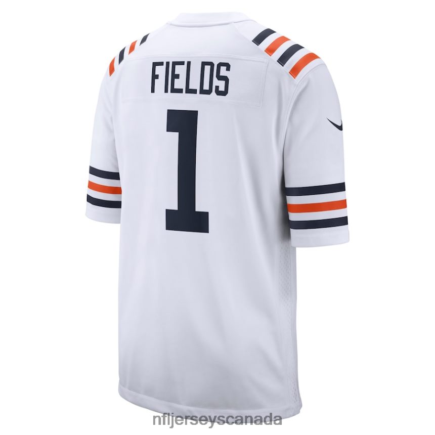 Men Chicago Bears Justin Fields Nike White 2021 Draft First Round Pick Alternate Classic Game Jersey Clothing NFL TBXFR6353