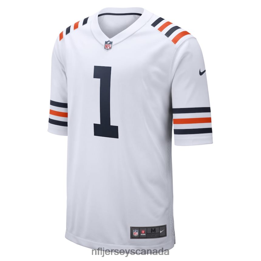 Men Chicago Bears Justin Fields Nike White Alternate Game Jersey Clothing NFL TBXFR6867
