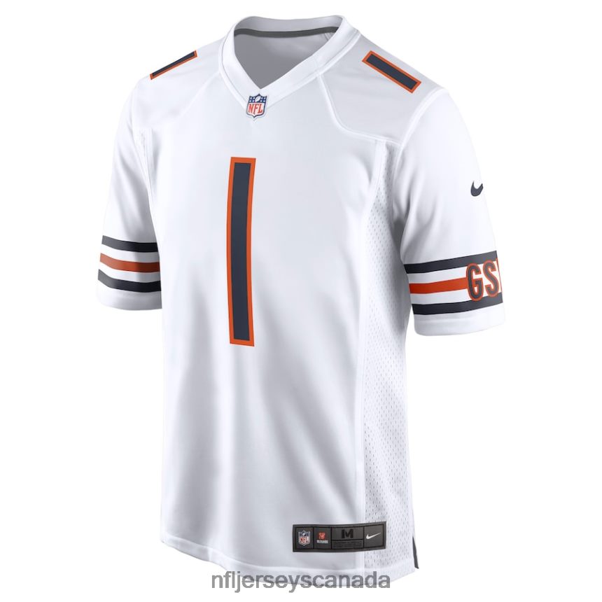 Men Chicago Bears Justin Fields Nike White Player Game Jersey Clothing NFL TBXFR6961