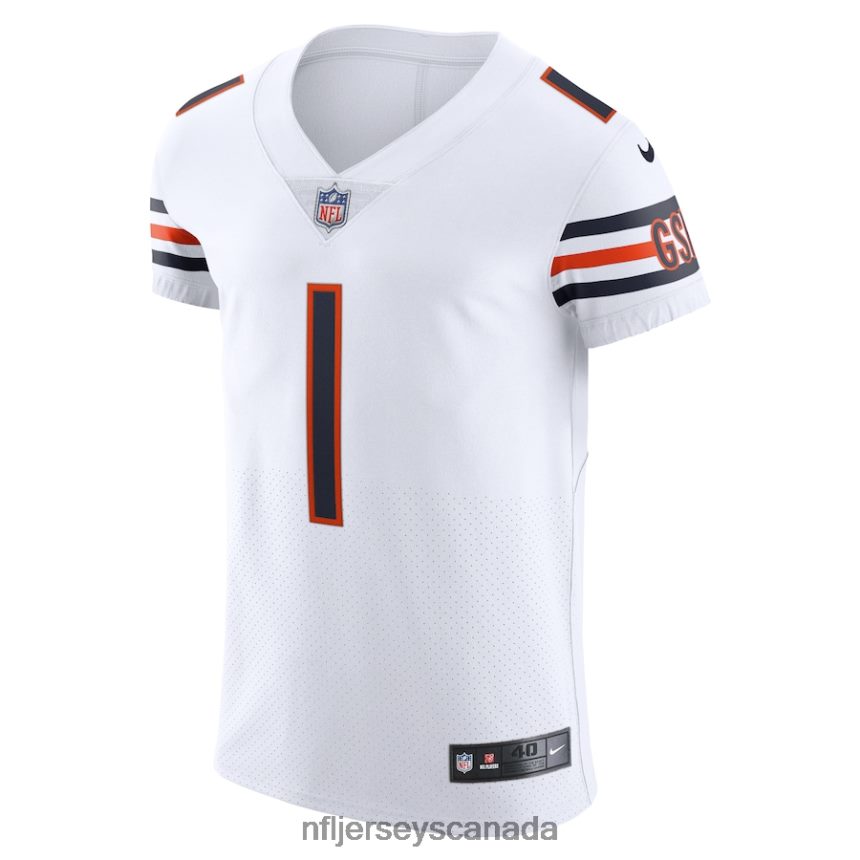 Men Chicago Bears Justin Fields Nike White Vapor Elite Jersey Clothing NFL TBXFR6584