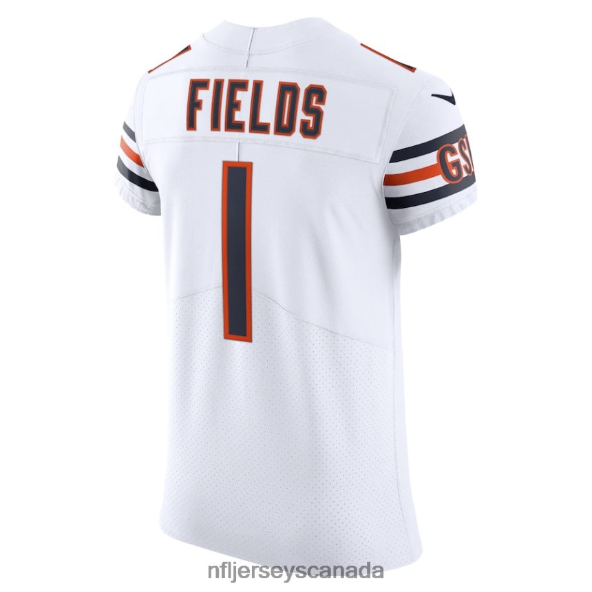 Men Chicago Bears Justin Fields Nike White Vapor Elite Jersey Clothing NFL TBXFR6584