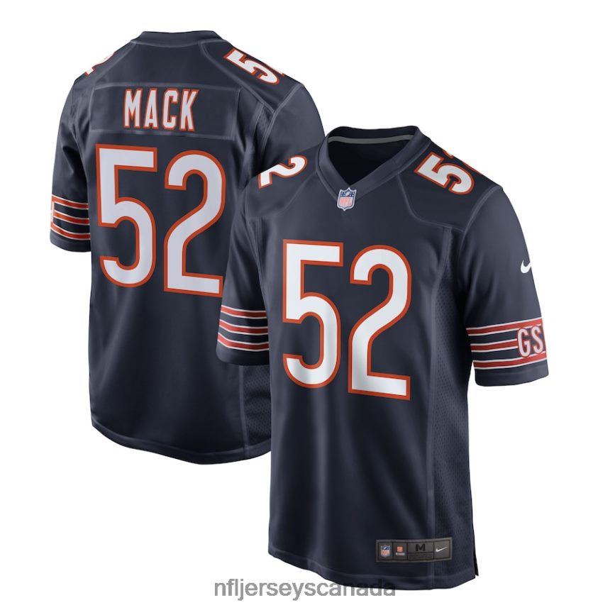 Men Chicago Bears Khalil Mack Nike Navy Game Player Jersey Clothing NFL TBXFR61733