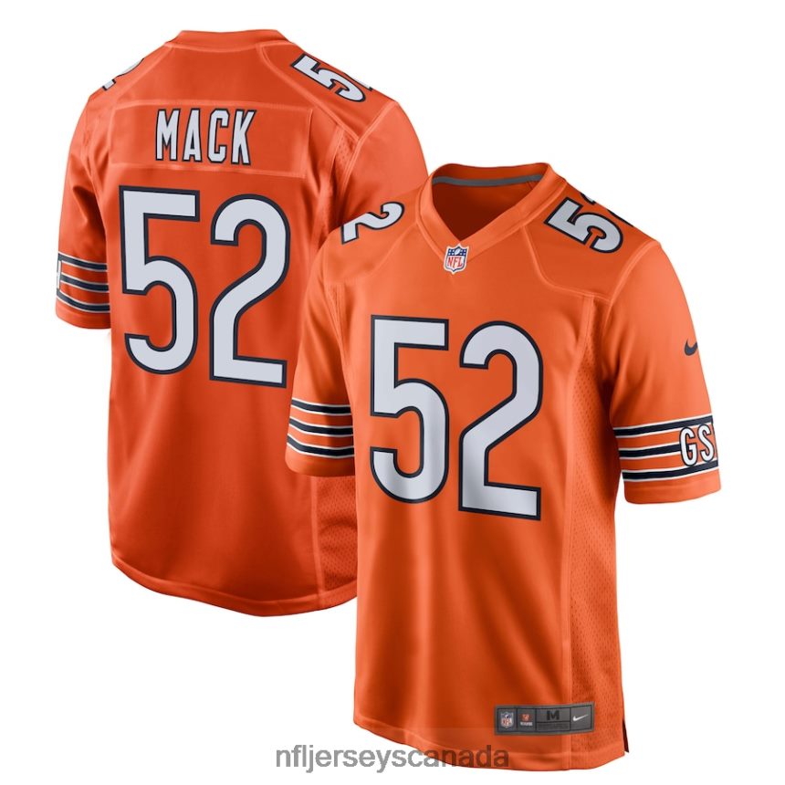 Men Chicago Bears Khalil Mack Nike Orange Game Jersey Clothing NFL TBXFR62469