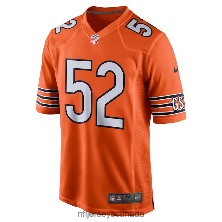 Men Chicago Bears Khalil Mack Nike Orange Game Jersey Clothing NFL TBXFR62469