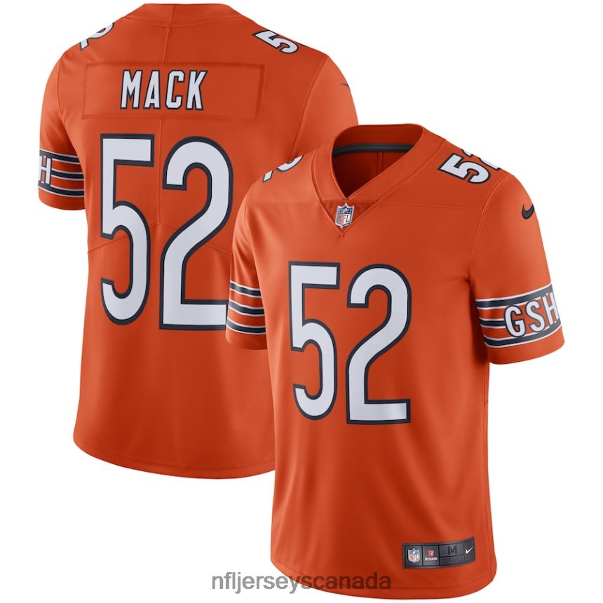 Men Chicago Bears Khalil Mack Nike Orange Vapor Limited Jersey Clothing NFL TBXFR62292