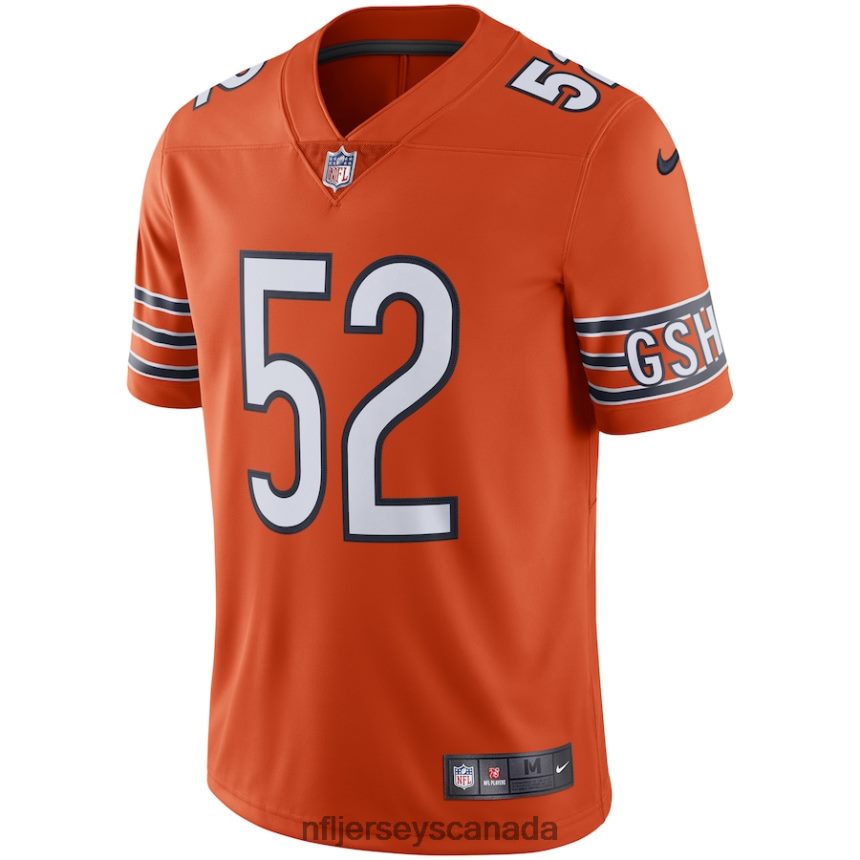 Men Chicago Bears Khalil Mack Nike Orange Vapor Limited Jersey Clothing NFL TBXFR62292