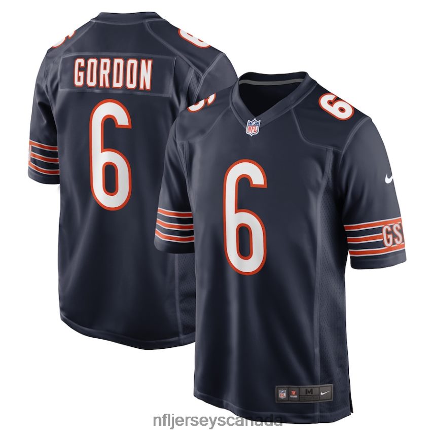 Men Chicago Bears Kyler Gordon Nike Navy Game Player Jersey Clothing NFL TBXFR62522