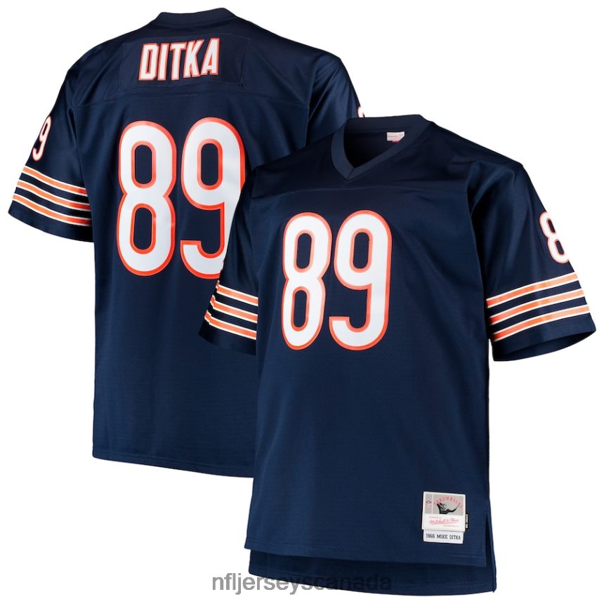 Men Chicago Bears Mike Ditka Mitchell  Ness Navy Big  Tall 1966 Retired Player Replica Jersey Clothing NFL TBXFR61558