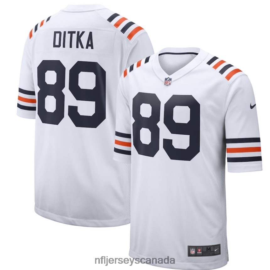 Men Chicago Bears Mike Ditka Nike White 2019 Alternate Classic Retired Player Game Jersey Clothing NFL TBXFR62995