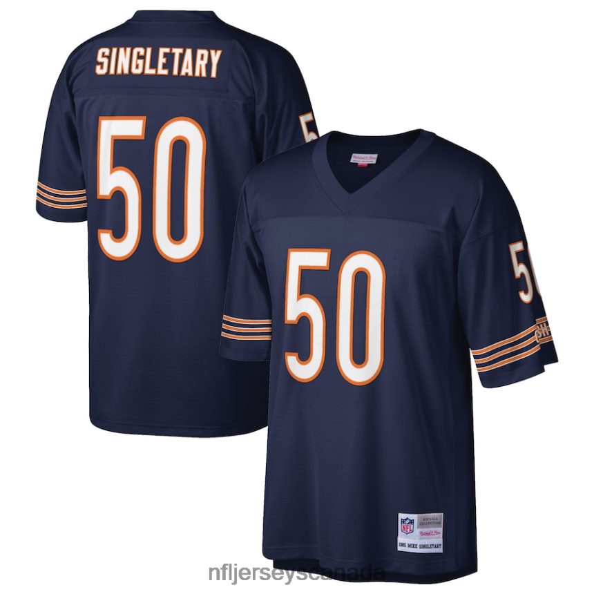 Men Chicago Bears Mike Singletary Mitchell  Ness Navy Retired Player Legacy Replica Jersey Clothing NFL TBXFR62800