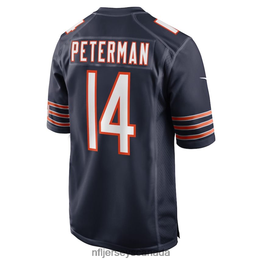 Men Chicago Bears Nathan Peterman Nike Navy Game Player Jersey Clothing NFL TBXFR64559