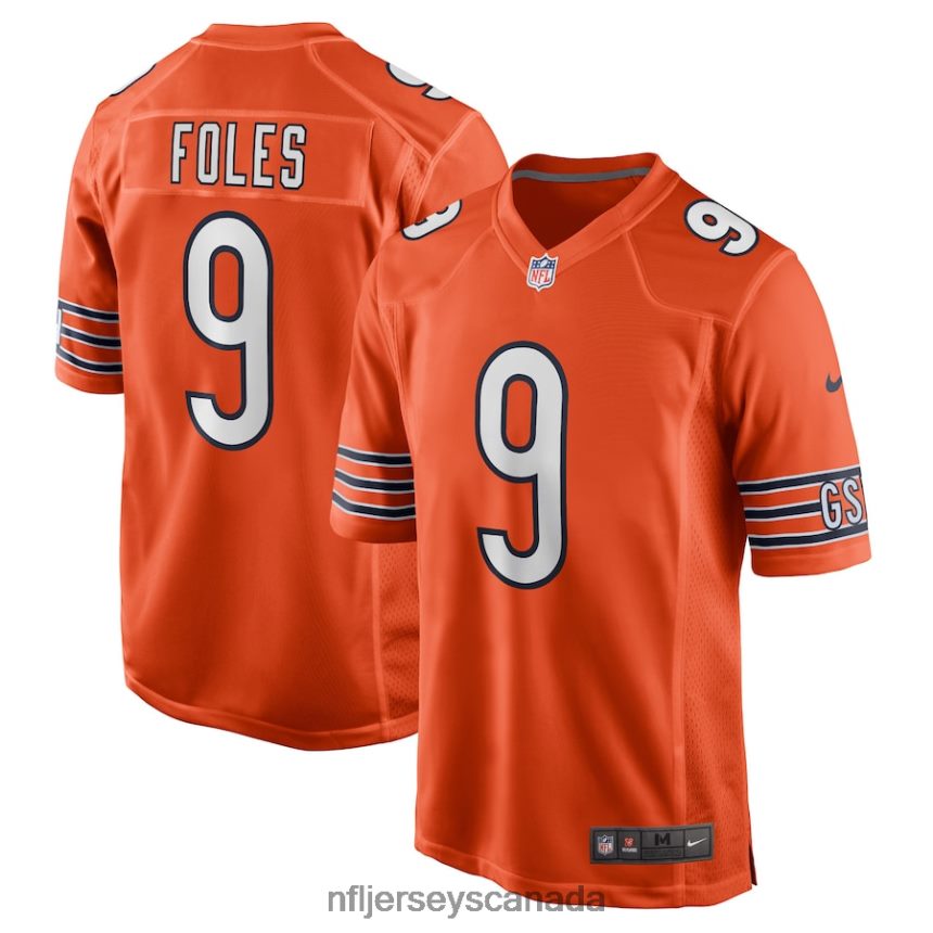Men Chicago Bears Nick Foles Nike Orange Game Jersey Clothing NFL TBXFR61752