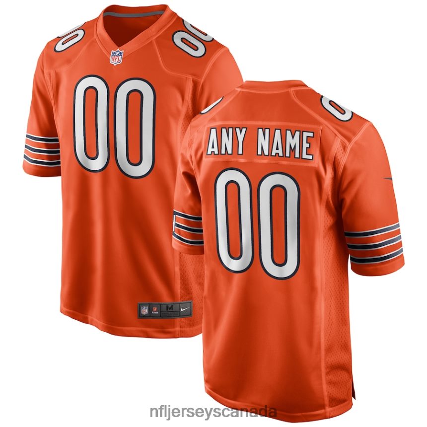 Men Chicago Bears Nike Orange Alternate Custom Game Jersey Clothing NFL TBXFR6202