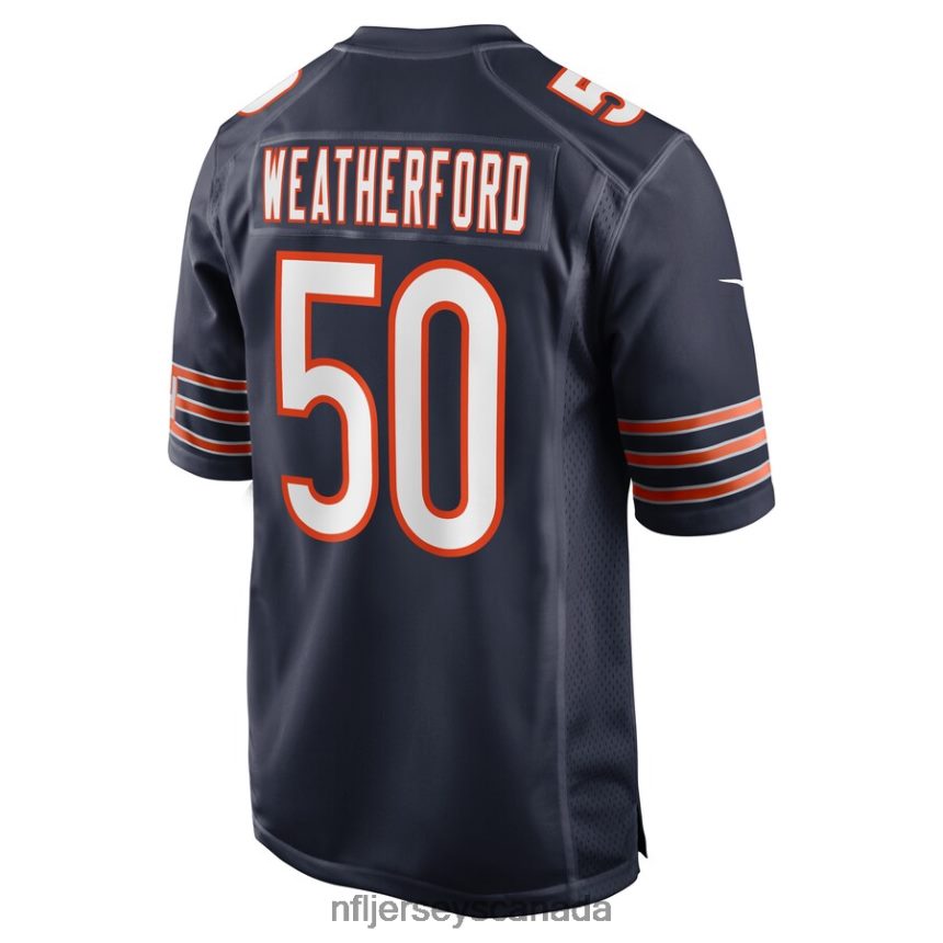 Men Chicago Bears Sterling Weatherford Nike Navy Game Player Jersey Clothing NFL TBXFR64370