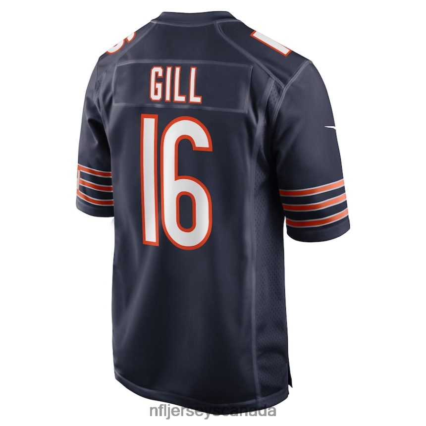 Men Chicago Bears Trenton Gill Nike Navy Game Player Jersey Clothing NFL TBXFR64308