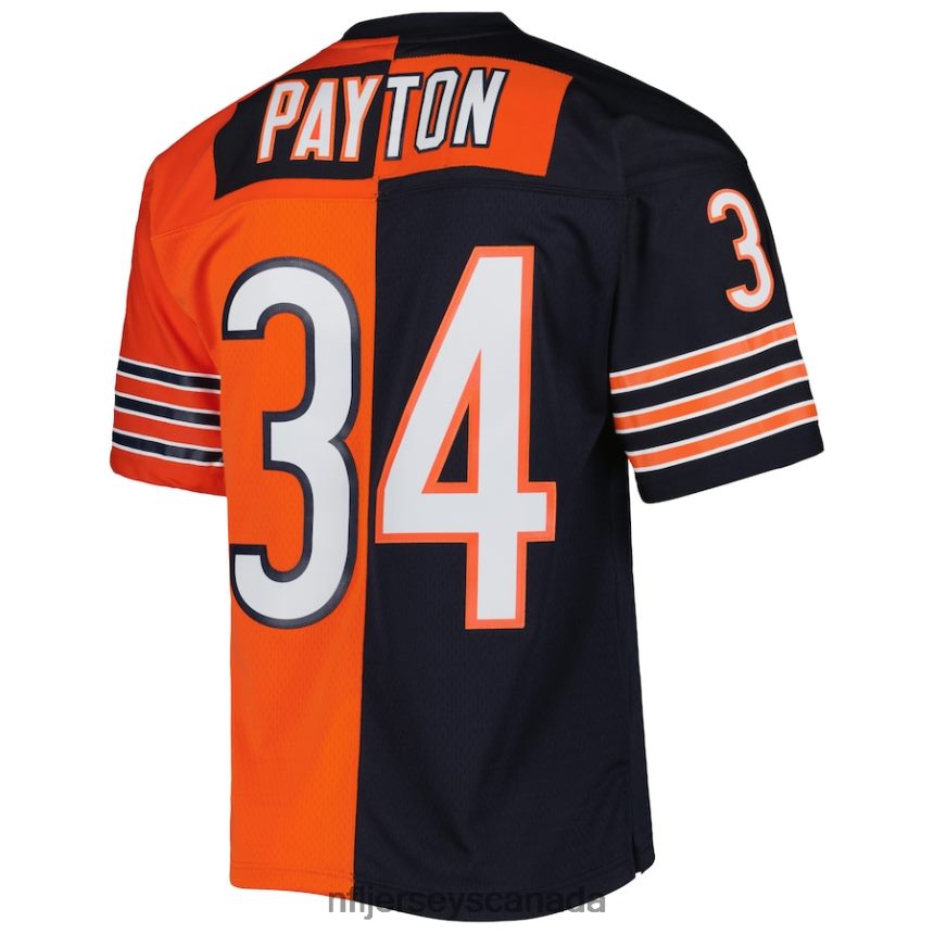 Men Chicago Bears Walter Payton Mitchell  Ness Navy/Orange 1985 Split Legacy Replica Jersey Clothing NFL TBXFR6827