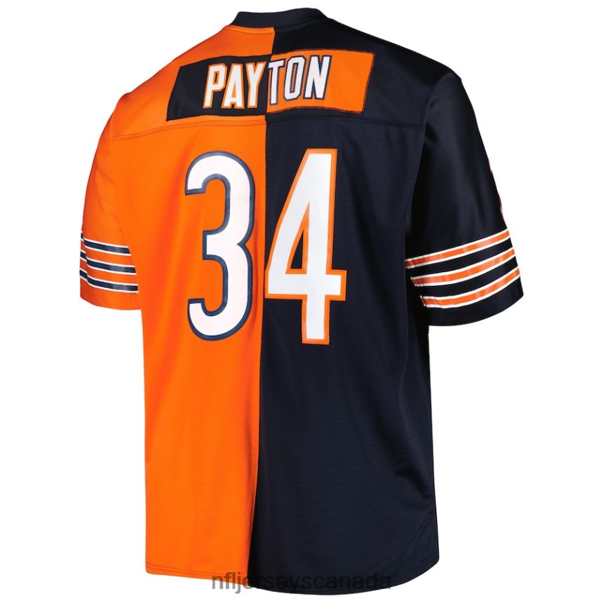 Men Chicago Bears Walter Payton Mitchell  Ness Navy/Orange Big  Tall Split Legacy Retired Player Replica Jersey Clothing NFL TBXFR61569